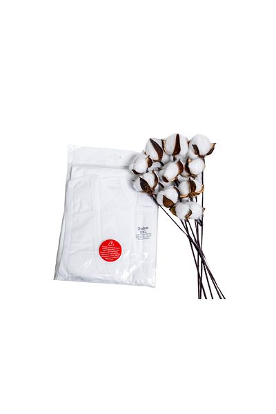 3nbe White Cotton Men's Undershirt 95% Cotton Single Jersey 6 Pieces