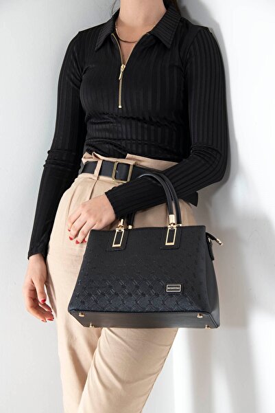 Silver Polo Negru - Geantă de mână pentru femei SP1000 neagră