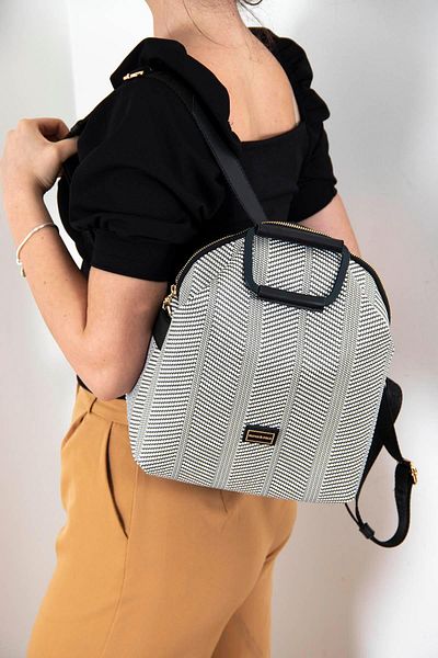 Silver Polo Silver & Polo Black White - Black Sp771 Women's Backpack