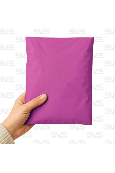 SVS ETİKET PLASTİK Cepli Renkli Kargo Poşeti - 35x45 Cm - Lila/Pembe - 1000 Adet