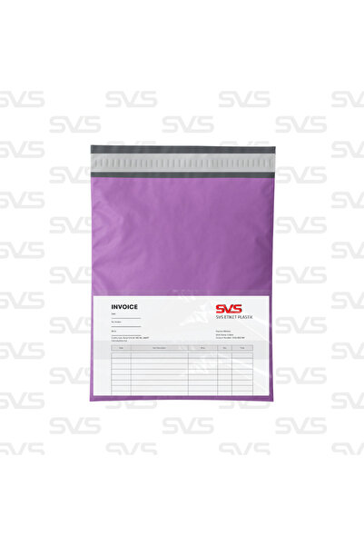 SVS ETİKET PLASTİK Cepli Renkli Kargo Poşeti - 18X25 Cm - Lila/Pembe- 100 Adet
