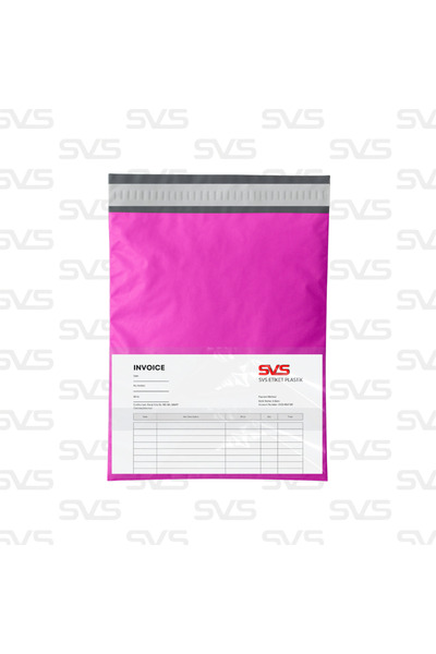SVS ETİKET PLASTİK Cepli Renkli Kargo Poşeti - 25x30 Cm - Lila/Pembe - 100 Adet