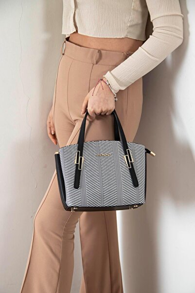 Silver Polo Black and White - Black Sp1021 Women's Handbag