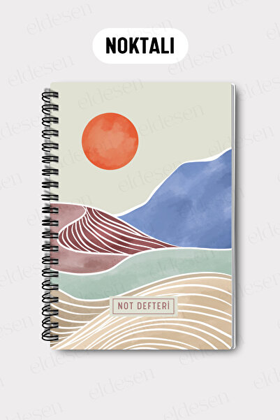 Eldesen Tasarım دفتر مدرسي منقط حلزوني مقاس A5، 50 ورقة 100 صفحة، دفتر ملاحظات بغطاء من الورق المقوى، برتقالي بوهولو