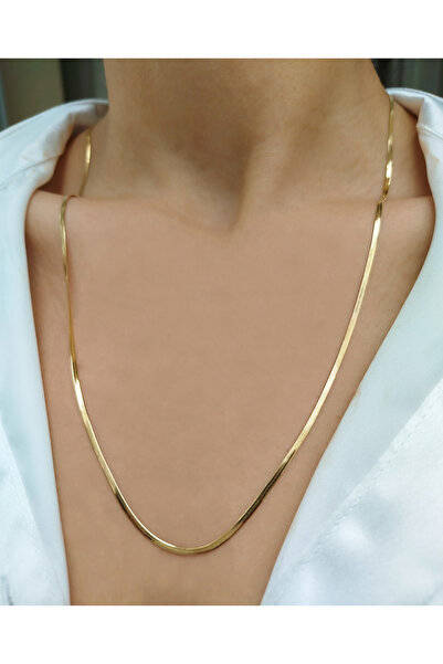 Nova Riva Gold Renkli İtalyan Zincir Çelik Kadın Kolye