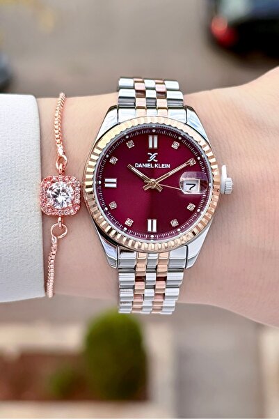 Daniel Klein Bakır Silver Renk Hediye Paketli Kadın Kol Saati + Bileklik