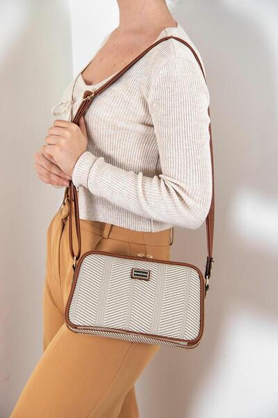 Silver Polo Bej - Taba SP899 Kadın Çapraz Çanta