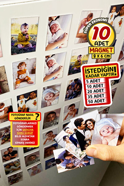 cici magnet www.cicimagnet.com 10 Adet Fotoğraflı Resimli Buzdolabı Magneti (...