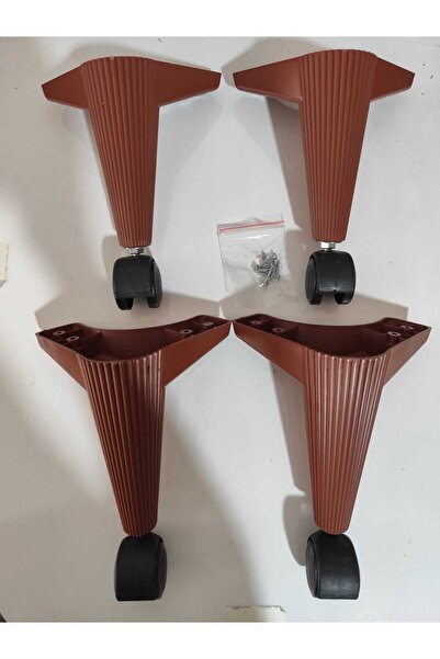 modacikadin Kilitli Tekerlekli Sehpa Masa Ayağı,akılı Sihirli Frenli Sehpa Ayağı 4 Adet 360° 20 Cm Atlantik Çam