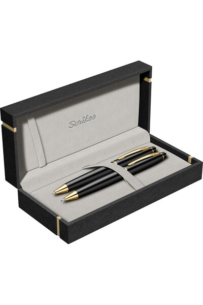 Scrikss WizDesign 35 TÜKENMEZKALEM + VERSATİL SET MAT SİYAH ALTIN (ÖMÜR BOYU ...