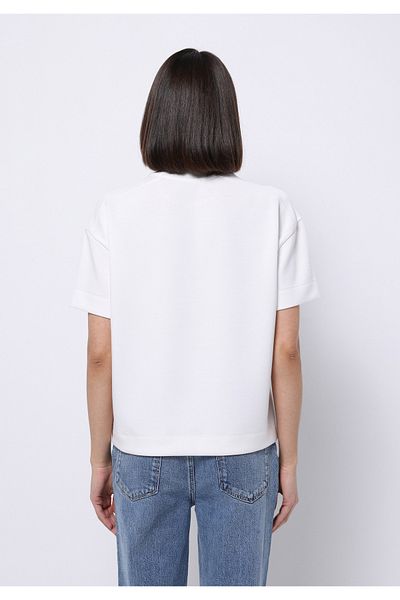 Colin's Regular Fit Round Neck Solid Women's White Short Sleeve T-Shirt