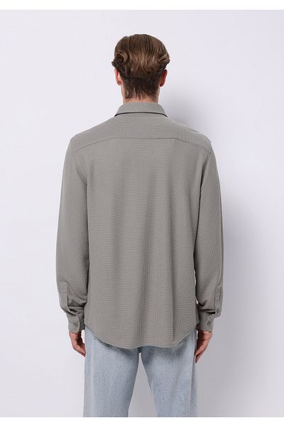 Colin's Regular Fit Shirt Neck Plain Men's Green Long Sleeve Shirt
