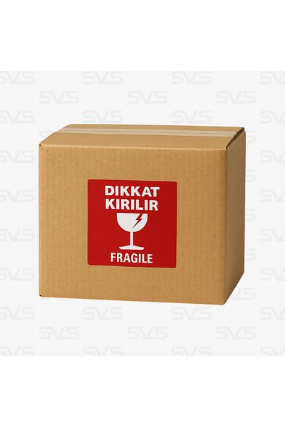 SVS ETİKET PLASTİK Fragile Attention Breakable Label - 100x100 Mm, 250 Rolls, 1 Roll