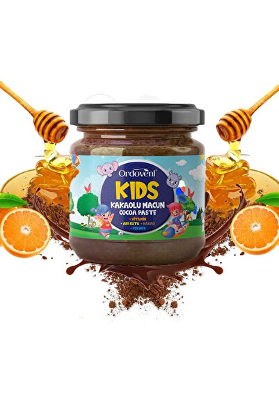 OrdoVeni Vitaminli Kakaolu Çocuk Macunu | Arı Sütü, Bal ve Pekmez ile Zenginleştirilmiş | 240GR
