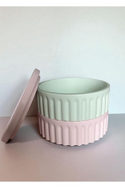 Minic Store Concrete Jewelry Box - Green & Pink Organizer Container