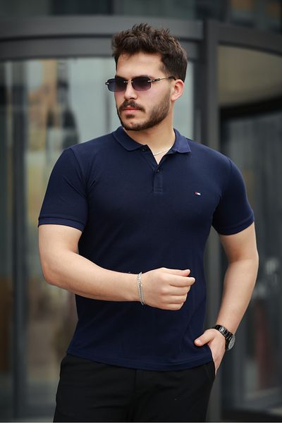 comstar Tricou pentru bărbați, cu mânecă scurtă, strâns, cu guler polo, fără ondulații