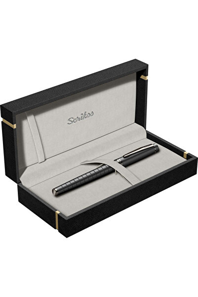 Scrikss WizDesign 38 DOLMA KALEM MAT SİYAH B UÇ (ÖMÜR BOYU GARANTİLİ - LÜKS KUTULU - İSME ÖZEL TASARIM)