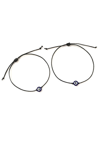 Femenino Nazar Boncuklu Ayarlanabilir İp Bileklik 2’li Set – Kadın Erkek Uyum...