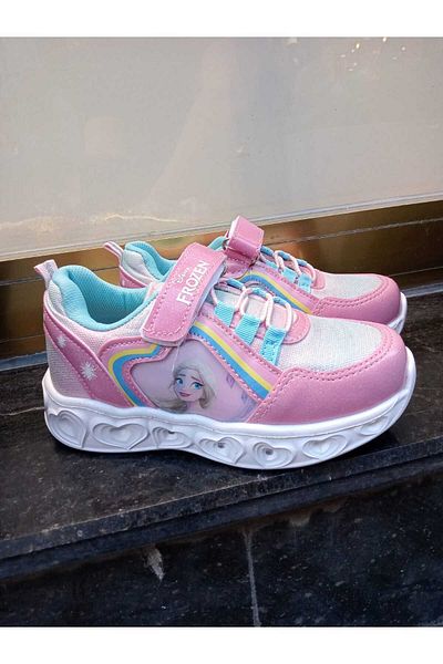 pediashoes Girl's Lighted Frzn Pictured Pink Sports Shoes