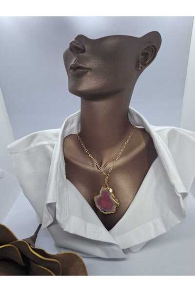 MONA GİSA DOĞAL TAŞ EBRULİ PEMBE AKİK ENERJİ TAŞI