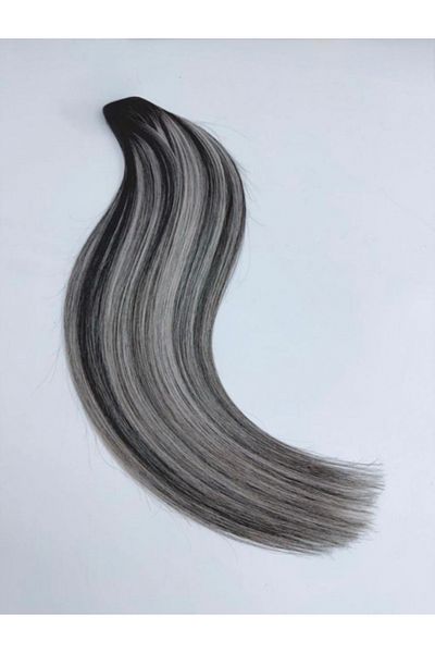 EWWE Extensii Cu Nanoring Par Remy 60Cm Ballayage Black/Gri