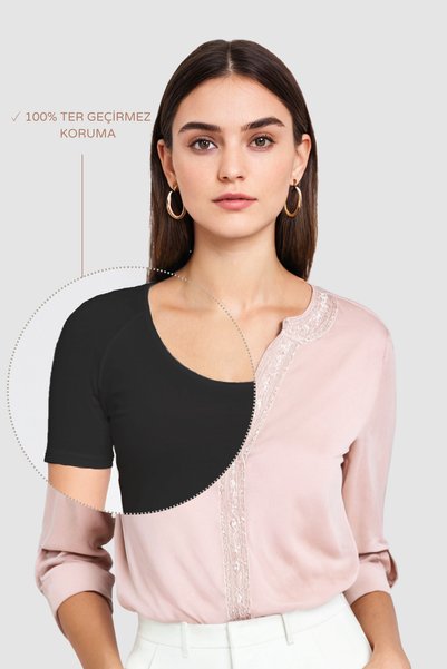 sosade Slim Fit Basic T-Shirt ·100% Sweat Protective Underarm Pad - Sweat Absorbent, Odor, Stain Blocking Sweat Pad