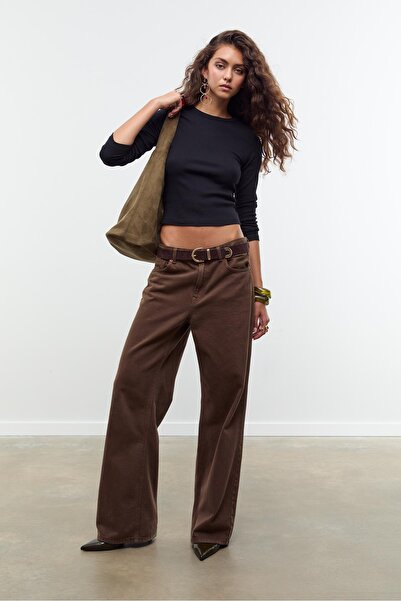 Stradivarius Uzun kollu fitilli t-shirt