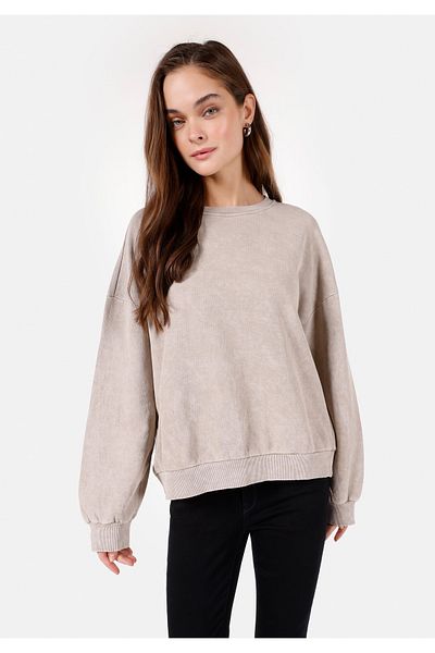 Colin's Comfort Fit Round Neck Women's Beige Sweatshirt