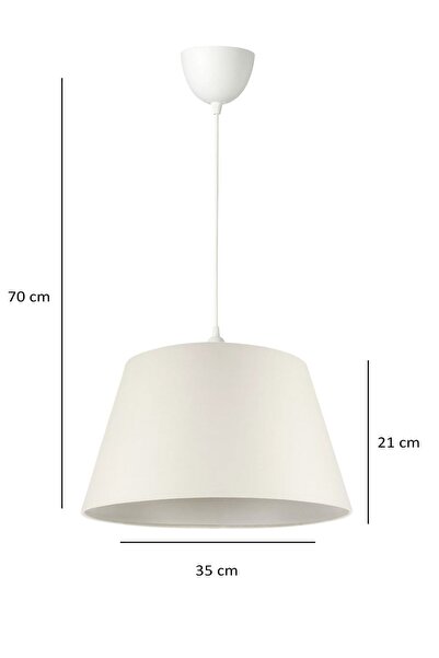 HOMİNG Krem Kumaş Konik Dekoratif Tavan Sarkıt Ayd-2772