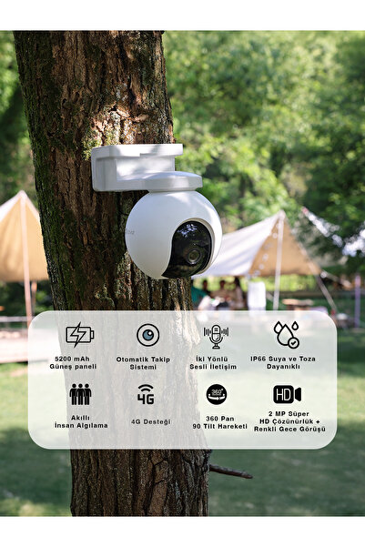 EZVIZ Eb8 4g Bataryalı Pt Kamera – Sım Kartlı Güvenlik Kamerası, Gece Görüşlü...