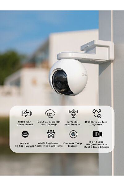 EZVIZ Hb8 2k⁺ Akıllı Pille Çalışan Yatay Ve Dikey Hareketli Wi-fi Kamera | Fy...