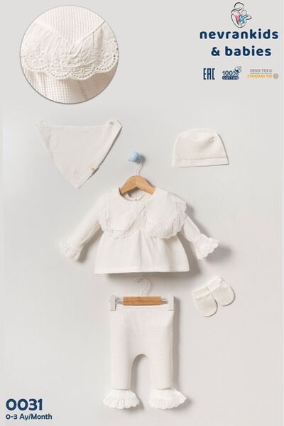 nevrankids Kız Bebek Fistolu Hastane Çıkışı 5'Li Yeni Doğan Seti 0-3 Ay