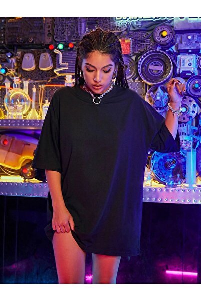 CLAYES Μπλουζάκι Not Mood Single Jersey Black Printed Oversize - Crew Neck, κοντό μανίκι