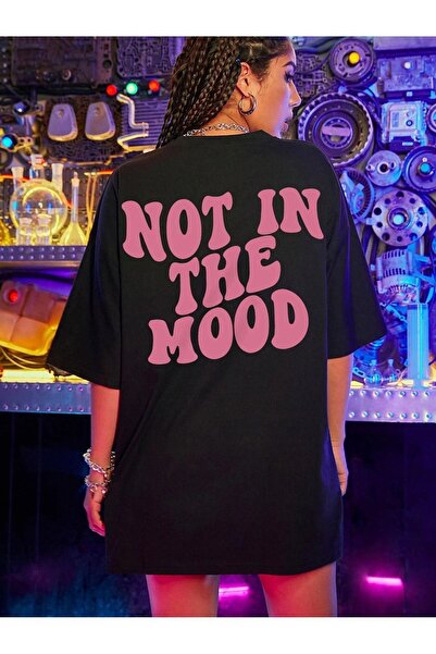 CLAYES Μπλουζάκι Not Mood Single Jersey Black Printed Oversize - Crew Neck, κοντό μανίκι