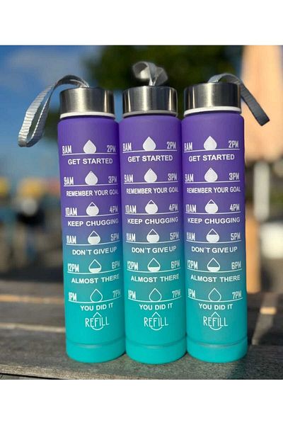 Pikas 900ml Motivational Water Flask Water Bottle Drinker Tritan Gym Water Bottle Bpa Free