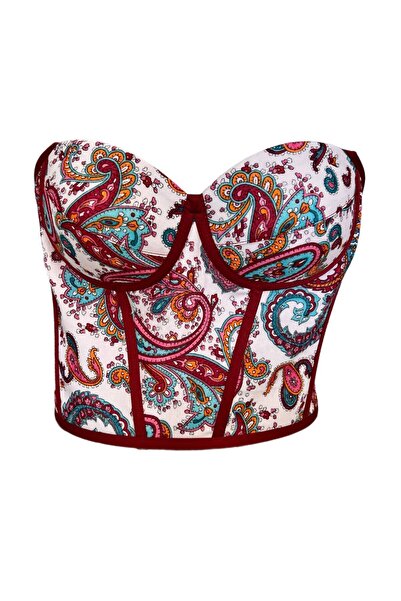 atelierburchu Kadın Pamuklu Astarlı Göğüs Kaplı Tülbent Korse Büstiyer
