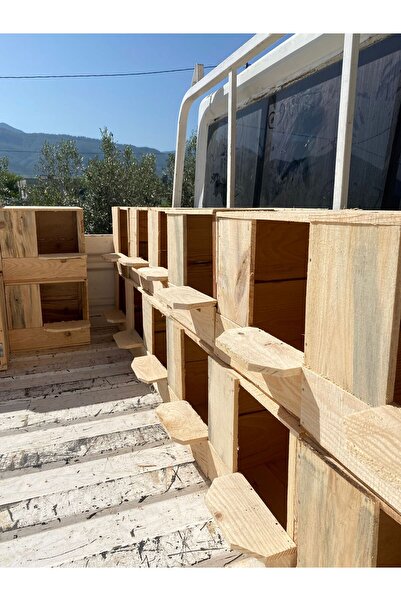 KARAYİĞİT AHŞAP MOBİLYA DEKORASYON Natural Wooden Pigeon Crate with Konargalı Design, Portable Coop Crate, Handmade Farm Crate