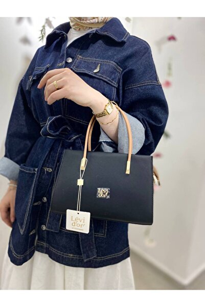Levidor Siyah-taba Gizli Cep Detaylı El Çantası