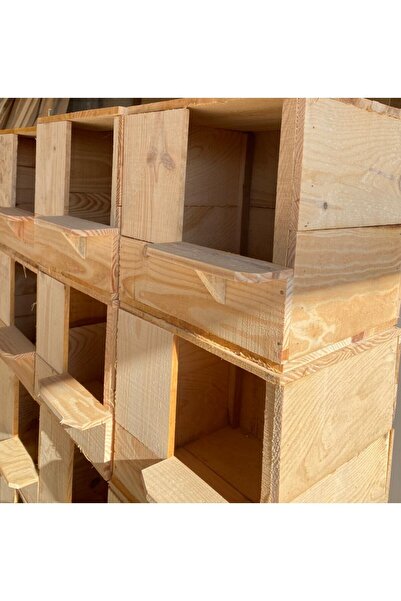 KARAYİĞİT AHŞAP MOBİLYA DEKORASYON Natural Wooden Pigeon Crate with Konargalı Design, Portable Coop Crate, Handmade Farm Crate