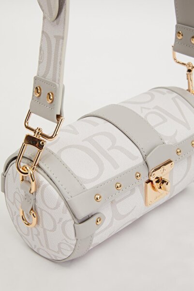 Levidor حقيبة كتف ليفيدور على شكل اسطوانة باللون الأبيض