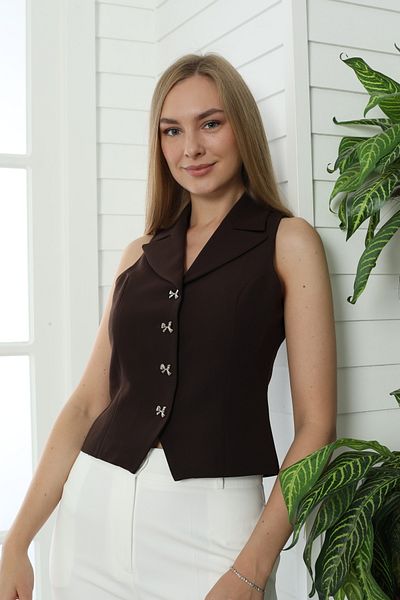 Nadrina Bow Button Short Vest