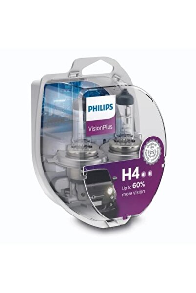 Philips Σετ 2 λαμπτήρων αυτοκινήτου Philips H4 Vision Plus, +60%, 12V, 55W