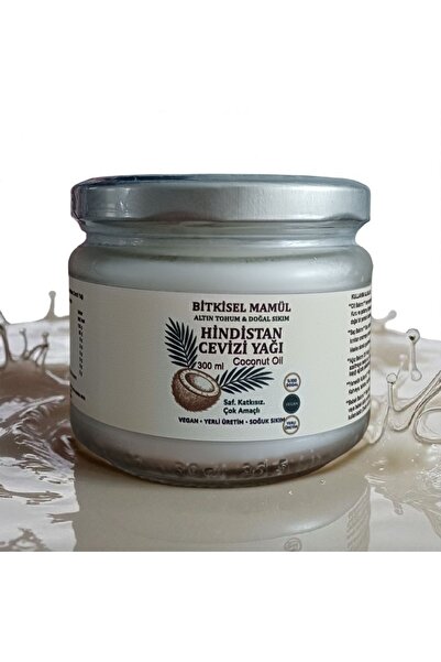 Bitkisel Mamül %100 Soğuk Sıkım Doğal Vegan Hindistan Cevizi Yağı 300 ml