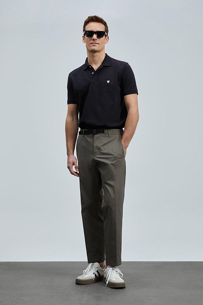 Lufian Minimalist Polo Neck Men's T-Shirt - Short Sleeve - Casual