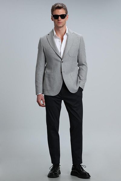 Lufian Sacou blazer pentru bărbați Gabriel Sports Slim Fit, gri