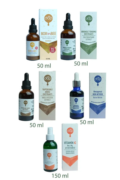 mydop Kd 5'li Set BorinBee Yapışkanlı Andız Hexagonal Bor Nitrür Brokoli Tohumu Vitamin C Sprey