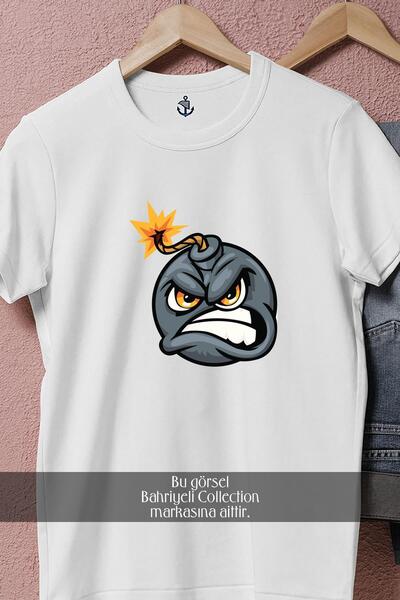 Bahriyeli Collection Μπλουζάκι Unisex με σχέδιο καρτούν με οργισμένο πρόσωπο oversized Bomb