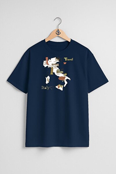 Bahriyeli Collection supradimensionat Tricou unisex cu design de piept cu har...