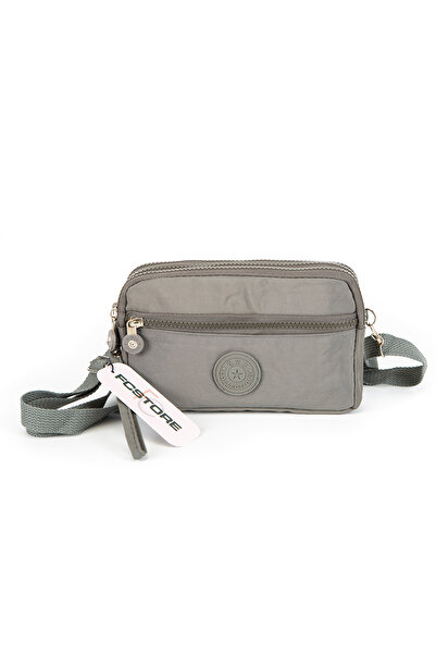 FCSTORE Women's Gray Wallet Waterproof Clinker 3 Compartment Front Zipper Clinker Wallet