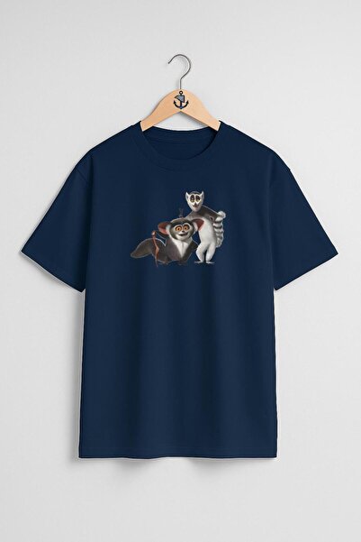 Bahriyeli Collection تي شيرت للجنسين بتصميم صدر ملك مدغشقر جولين ليمور كينج ك...